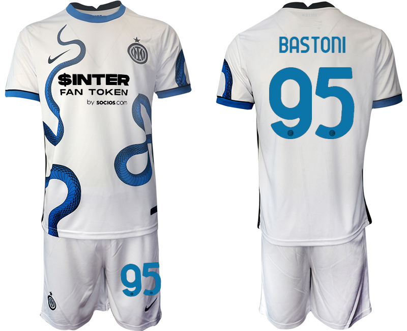 Men 2021-2022 Club Inter Milan away white #95 Soccer Jersey->inter milan jersey->Soccer Club Jersey
